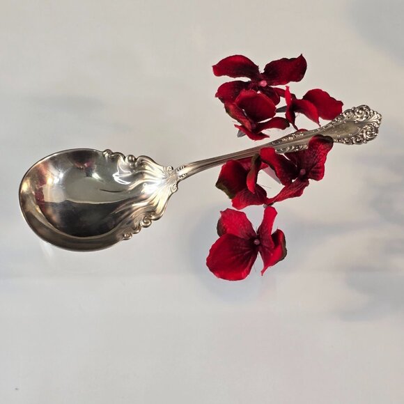 1900s Antique Alvin Sterling Silver Florentine Spoon Casserole Berry Serving 80g - Picture 8 of 12